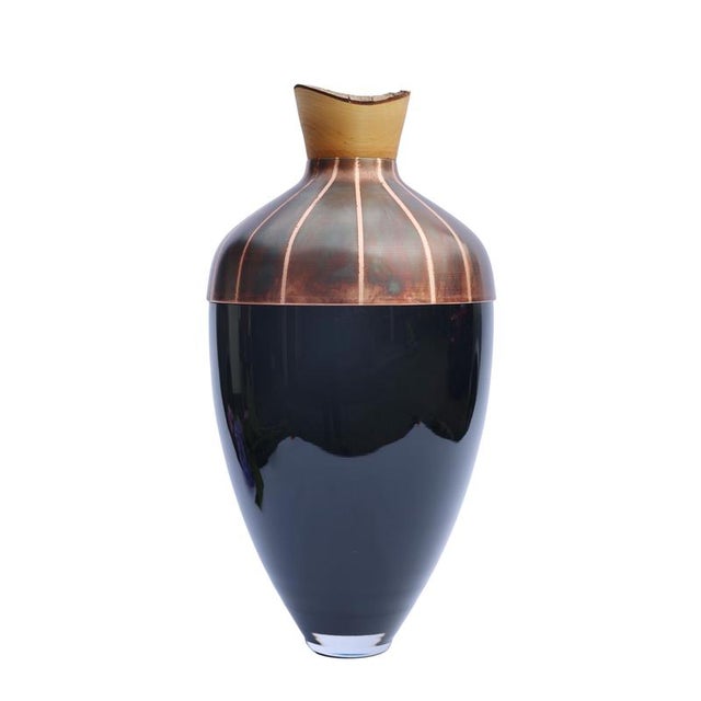 Pattern Patina Nani Vessel in Copper & Brass by Pia Wüstenberg Dimensions: D 18 x H 58 cm Materials: Copper, brass...