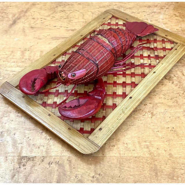Late 20th Century Vintage Shanghai Weave Rattan Lobster Box For Sale - Image 5 of 12