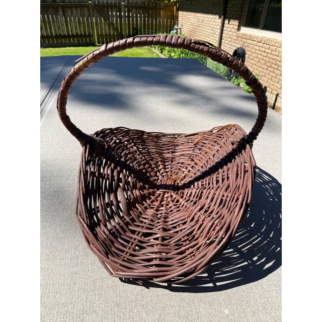 Vintage French Style Wicker Flower Basket For Sale - Image 4 of 10