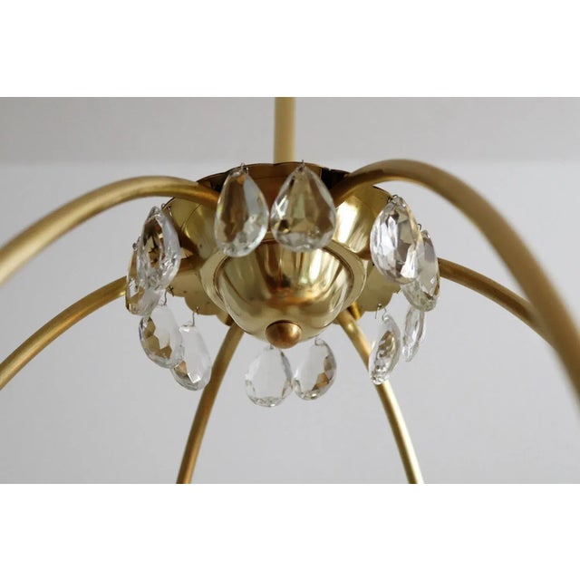 Gold Mid-Century Italian Brass Pendant Lamp in Minimalist Style, 1950s For Sale - Image 8 of 16