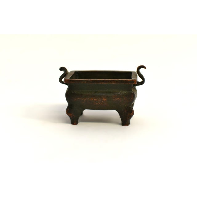 4 Antique Chinese Solid Bronze Mini Censers Incense Burners For Sale - Image 17 of 18