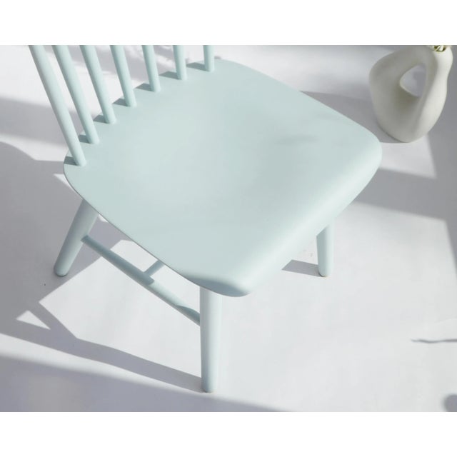 Mid-Century Modern Mid-Century Modern Baby Blue Wooden Chair For Sale - Image 3 of 10
