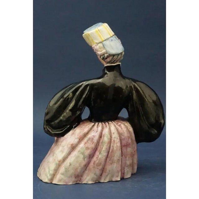 20th Century Ceramic Commoner Lady in Folk Costume from Sbordoni Rome, Italy For Sale - Image 6 of 18