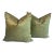 Early 21st Century Silk Green Pillows- a Pair For Sale