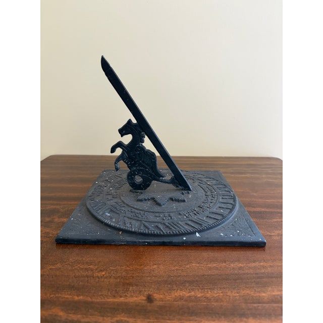 French Country Vintage English Country Iron Garden Sundial "I Only Count Life's Sunny Hours" For Sale - Image 3 of 12