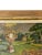 Antique French Chateau and Garden Landscape Painting Folk Art Frame Oil on Board For Sale - Image 12 of 15