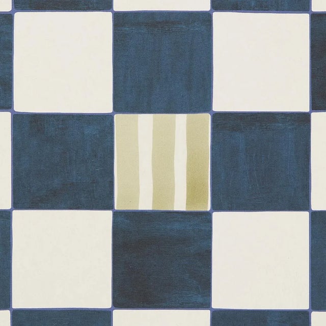 Schumacher Sample - Schumacher X Backdrop Gambit Panel in Sky & Deep Navy For Sale - Image 4 of 5