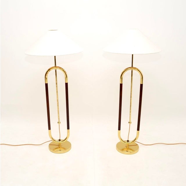Bergboms Vintage Swedish Brass and Birch Floor Lamps from Bergboms, 1970s, Set of 2 For Sale - Image 4 of 11