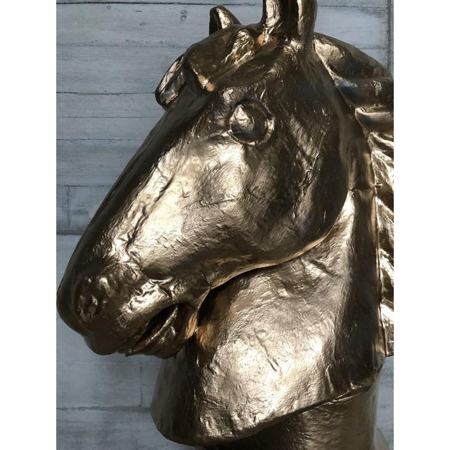 Contemporary Papier-Mâché Chess Knight Sculpture For Sale - Image 3 of 7