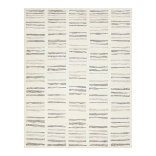 Geometric Moroccan-Style Wool Rug Handmade in Ivory Color by Apadana For Sale