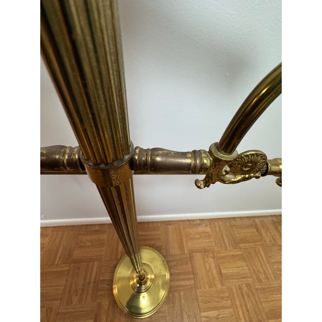 1960s Mid-Century Brass & Wood Gentleman’s Valet Stand For Sale In San Francisco - Image 6 of 12