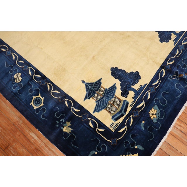 Textile Antique Chinese Dragon Rug - 6'2" x 8'8" For Sale - Image 7 of 12