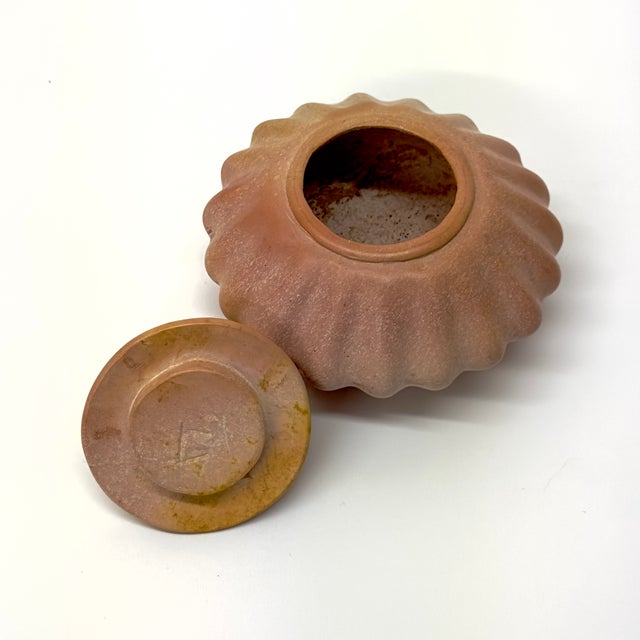 Hand-Made Faceted Earthenware Container Curation - Group of 3 For Sale - Image 10 of 12