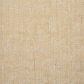 Sample - Schumacher Sconset Embroidered Raffia Wallcovering In Natural For Sale