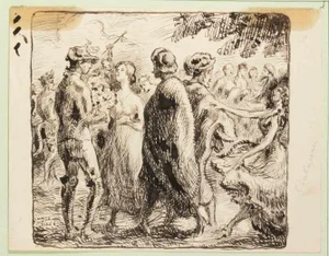 Paul Emile Colin, Le Comte d'Hiver, Ink Drawing, Early 20th Century