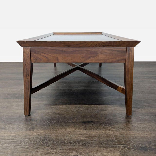 2010s Crate & Barrel Bradley Coffee Table With Two Drawers For Sale - Image 5 of 11