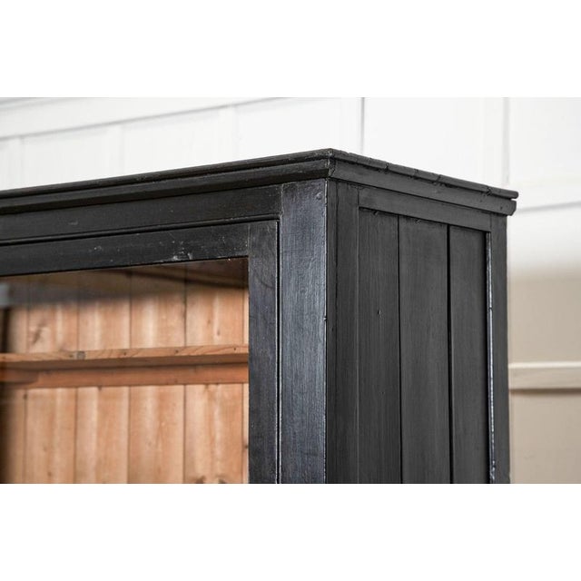 Large Antique English Ebonised Glazed Housekeepers Cabinet, 1880 For Sale - Image 11 of 18
