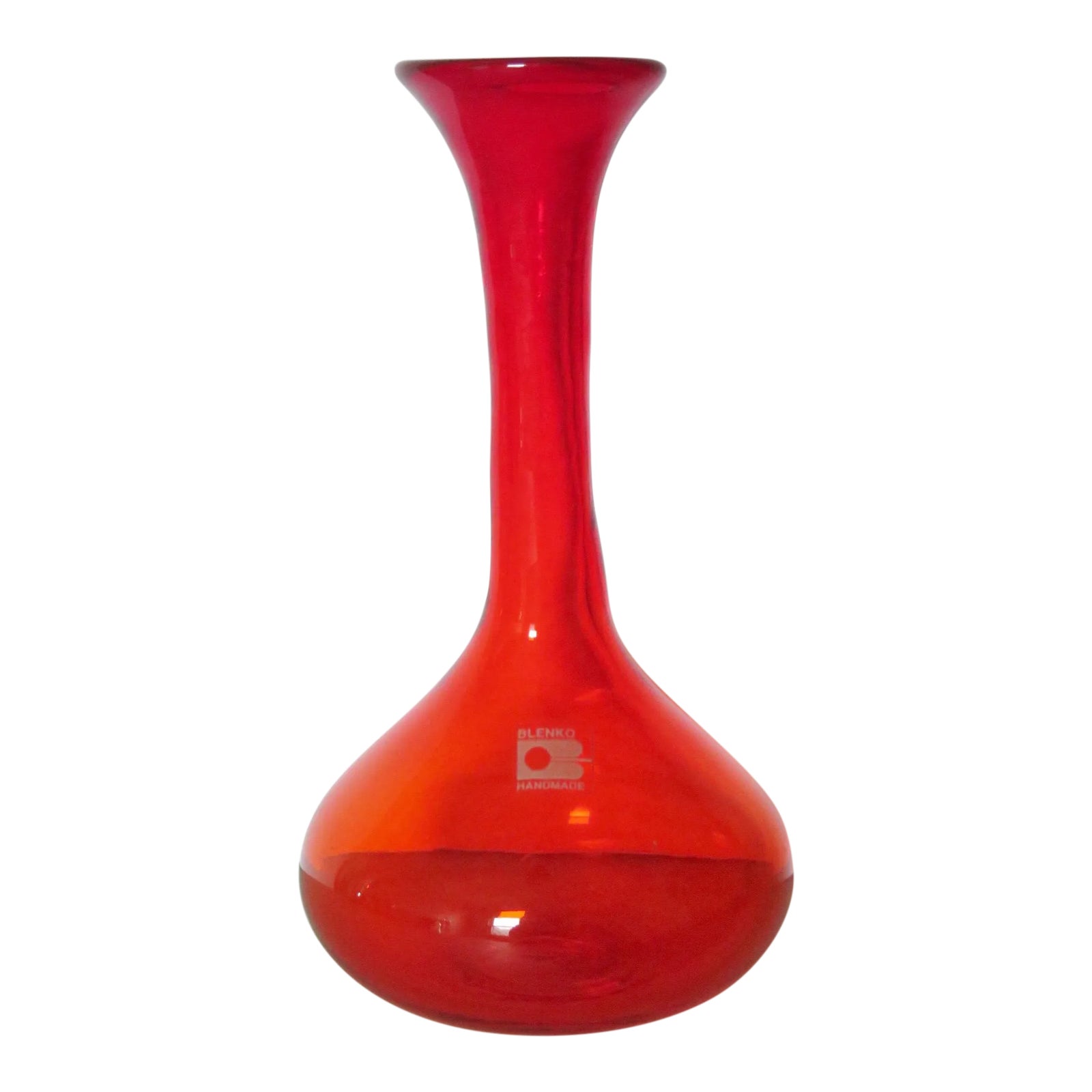 Mid 20th Century Blenko Modern Red Art Glass Vase Chairish