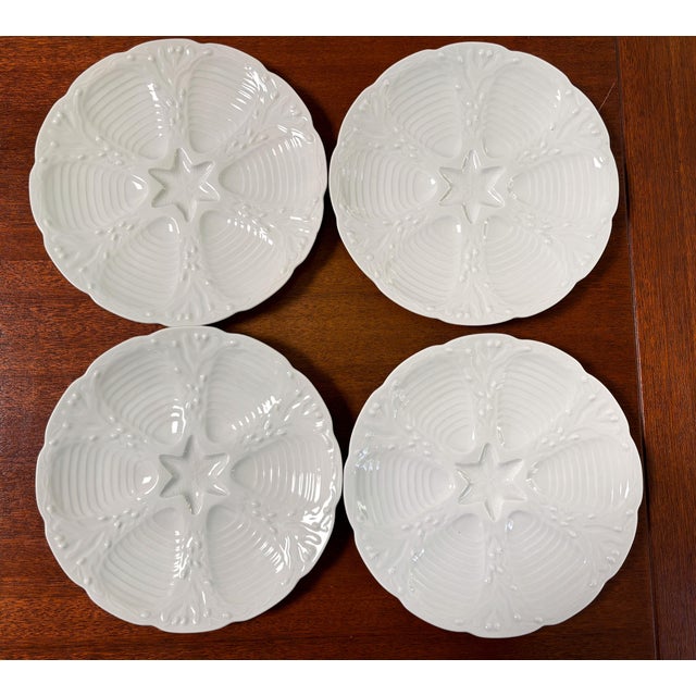 Ceramic Vintage Dansk French Porcelain Oyster Plates - Set of 4 For Sale - Image 7 of 7