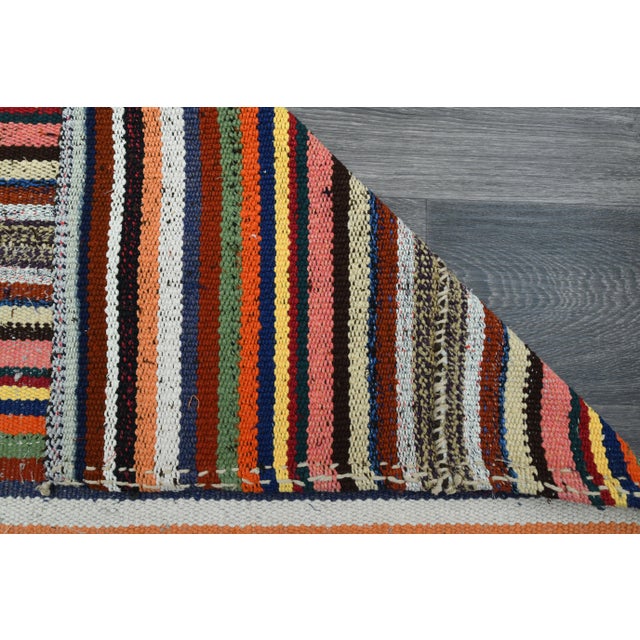 Orange 1970s Vintage Turkish Oushak Handmade Wool Cotton Orange Area Rug For Sale - Image 8 of 11