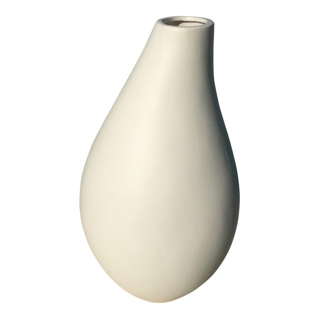 West Elm White Matte Finish Teardrop Floor Vase Chairish