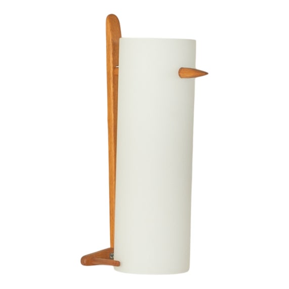 Vintage Wall Lamp with Wood by Uno & Östen Kristiansson for Luxus, 1960s For Sale