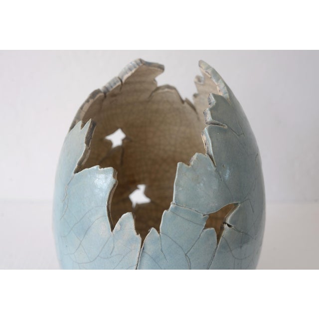 Vintage Paul Fleming Ceramic Cracked Egg Sculpture For Sale - Image 11 of 14