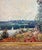 French Country Late 20th Century Framed Oil on Canvas Impressionist River Landscape After Alfred Sisley – The Seine at Bouille For Sale - Image 3 of 8