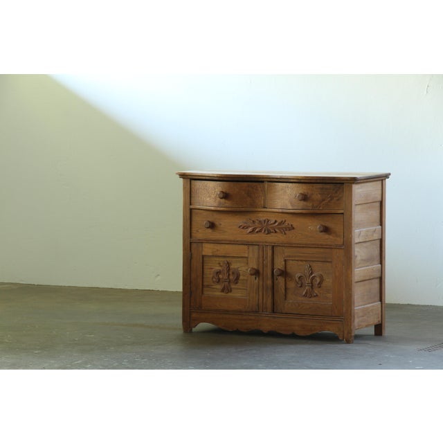 Vintage Farmhouse Danish Commode in Oak, 1890s For Sale - Image 6 of 18