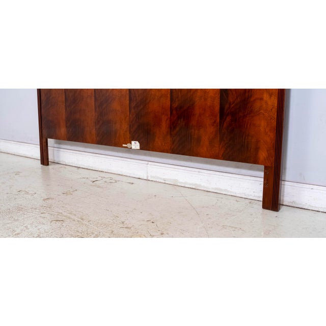 1990s Baker Flame Mahogany Sleigh King Size Headboard For Sale - Image 5 of 12