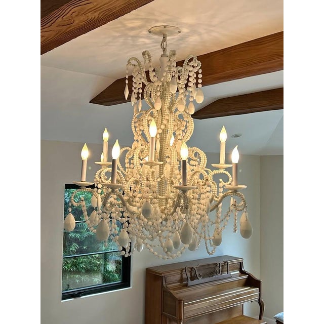 Clevedon Luxury Milk White Crystal Chandelier 12 Lights 43"x34" This beautiful chandelier was imported from Birmingham,...