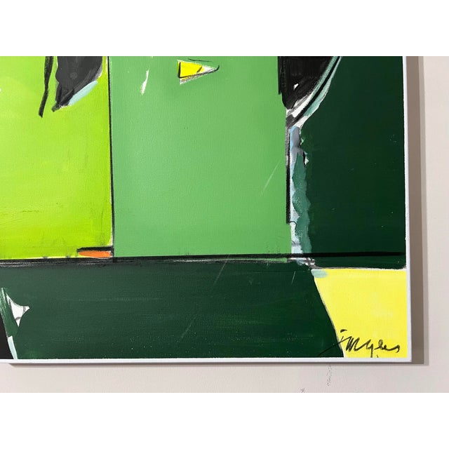 Subtle abstract painting by on canvas by Newport Beach based artist Russell Jacques (American b. 1943). Known for...