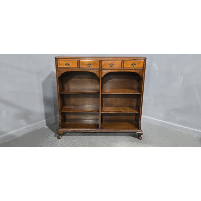 Wood French Open Adjustable Library Bookcase, 1920 For Sale - Image 7 of 14