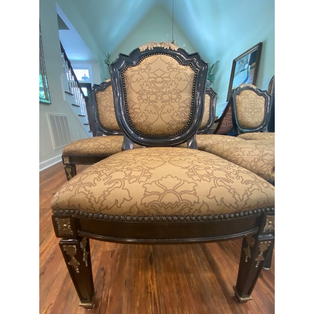 Marge Carson DIning Chairs With Silk Damask Fabric Set of 6 Chairish