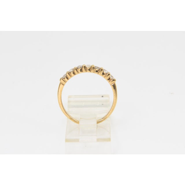 Vintage 14k Yellow Gold Diamond Half-Eternity Band – Size 8.5 For Sale In Miami - Image 6 of 7