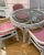 Postmodern 1980s Pencil Reed Pink Dining Set - 5 Pieces For Sale - Image 3 of 5