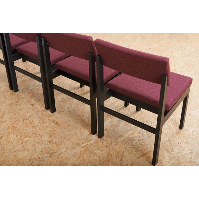 Model 3100 Chairs in Black Lacquered Wood by Willy Guhl for Dietiker, 1959, Set of 4 For Sale - Image 9 of 12