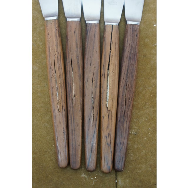 Mid 20th Century 42 Pc Tias Eckhoff Lundtofte Danish Modern Dansk Rosewood Flatware Silverware For Sale - Image 12 of 18