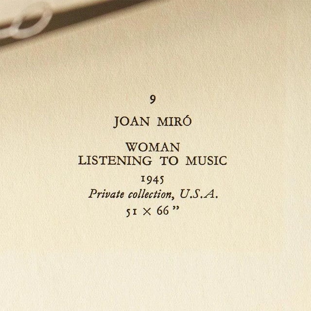 1940s 1940s After Joan Miró, "Woman Listening to Music" First Edition Swiss Offset Lithograph For Sale - Image 5 of 8