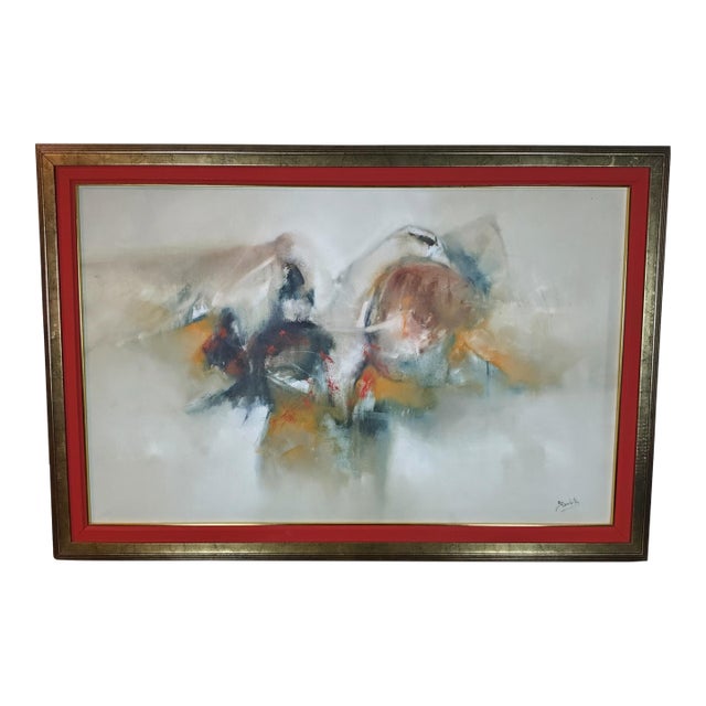 Late 20th Century Postmodern Abstract Figural Equestrian Painting – Companion Piece Signed For Sale