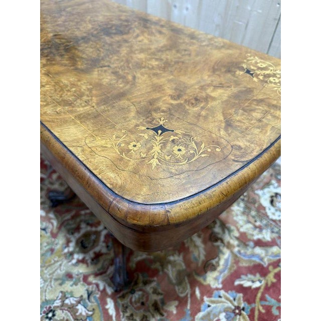 Wood English-Style Victorian Marquetry Games Table For Sale - Image 7 of 10