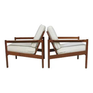 1960s Pair of Kai Kristiansen Danish Modern Teak Magnus Olesen Lounge Arm Chairs
