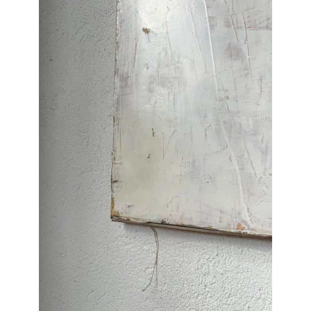 Abstract White Canvas, Oil Painting, 20th Century For Sale - Image 18 of 18