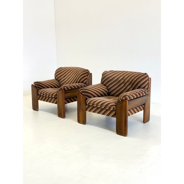 Sapporo Armchair by Mario Marenco for Mobil Girgi Striped, 1970s, in Very Good conditions. Designed 1970 to 1979 This...