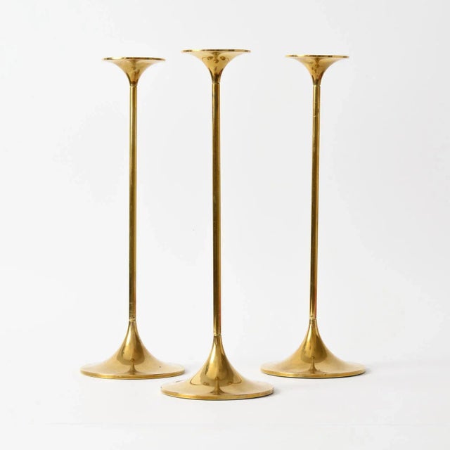 Gold Vintage Danish Hi-Fi Candleholders by Max Brüel for Torben Ørskov, Set of 3 For Sale - Image 8 of 8