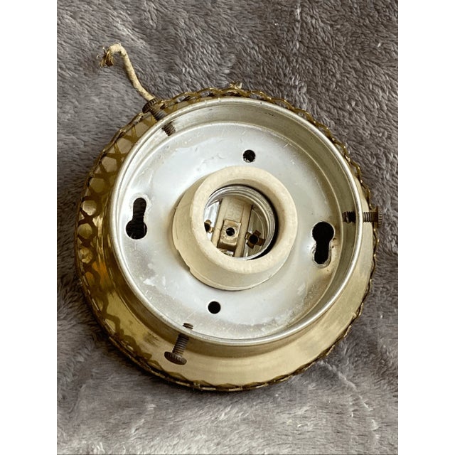 Glass Vintage Mid-Century Modern Style Milk Glass Globe Ceiling Light For Sale - Image 7 of 7