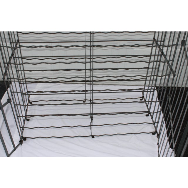 Gray 1940s Rigidex 300 Bottle Wine Safe Rack Security Locking Metal Cage For Sale - Image 8 of 17
