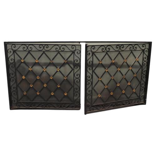 Black Large Fixed Wrought Iron Fire Guard For Sale - Image 8 of 8
