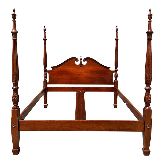 Vintage King Size Cherry Bed Frame by Y&j Furniture For Sale