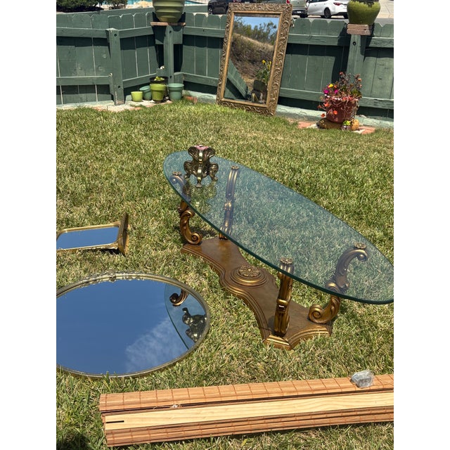 Vintage Mid-20th Century Weiman Gold Glass Coffee Table For Sale In San Diego - Image 6 of 6